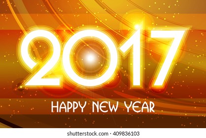 Happy new year 2017 creative greeting card design / Year 2017 vector design element.
