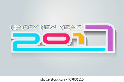 Happy new year 2017 creative greeting card design / Year 2017 vector design element.

