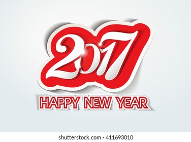 Happy new year 2017 creative greeting card design / Year 2017 vector design element.
