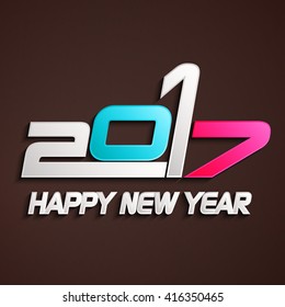 Happy new year 2017 creative greeting card design / Year 2017 vector design element.