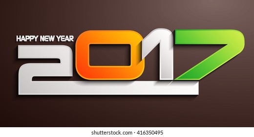 Happy new year 2017 creative greeting card design / Year 2017 vector design element.