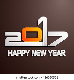 Happy new year 2017 creative greeting card design / Year 2017 vector design element.