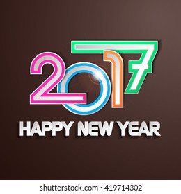 Happy new year 2017 creative greeting card design / Year 2017 vector design element.