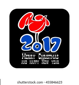 Happy new year 2017 creative greeting card design / Year 2017 vector design element / Happy New Year 2017 colorful greeting card made in style.