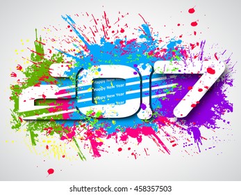 Happy new year 2017 Creative Design Vector Illustration for greeting card and background...
