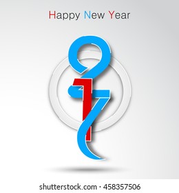 Happy new year 2017 Creative Design Vector Illustration for greeting card and background...