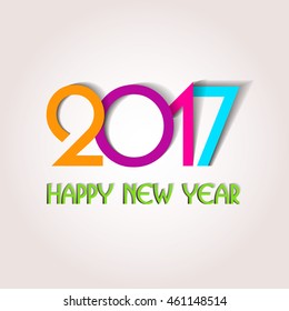 Happy new year 2017 creative greeting card design / Year 2017 vector design element.

