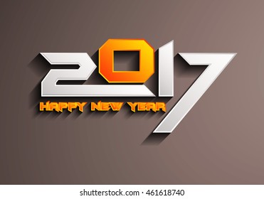 Happy new year 2017 creative greeting card design / Year 2017 vector design element.