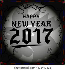 Happy new year 2017 creative greeting card design