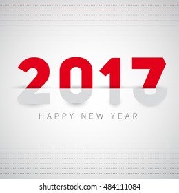 Happy new year 2017, creative greeting card design, simply vector design element