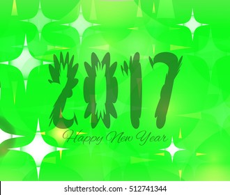 Happy new year 2017 creative greeting card design / Year 2017 vector design element