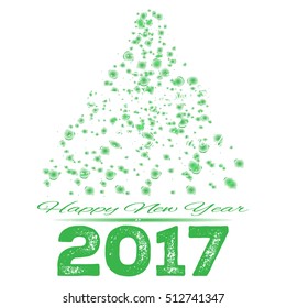 Happy new year 2017 creative greeting card design / Year 2017 vector design element