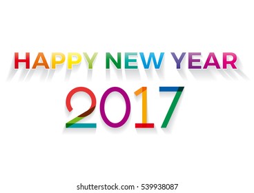 happy new year 2017 creative colorful text