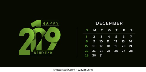 Happy new year 2017 Decemeber Calendar - New Year Holiday design elements for holiday cards, calendar banner poster for decorations, Vector Illustration Background.