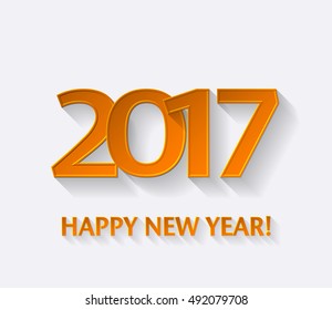 Happy New Year 2017. Decoration Text, Vector background