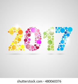 Happy new year 2017 design. Vector illustration.