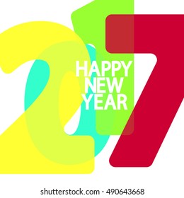 Happy New Year 2017, design template, flyer, card, abstract background, vector illustration