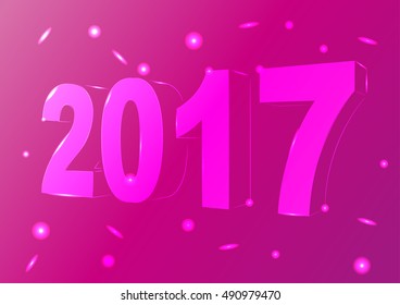Happy New Year 2017 Design for greeting card