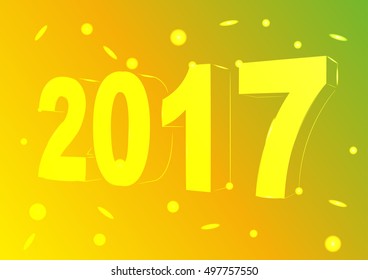 Happy New Year 2017 Design for greeting card