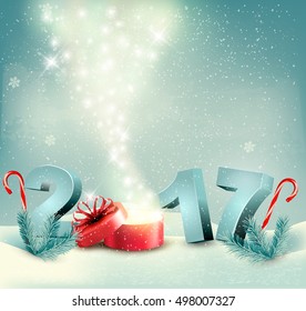 Happy new year 2017! New year design template Vector illustration 