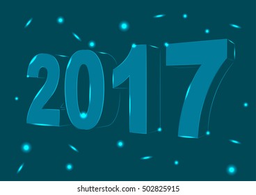 Happy New Year 2017 Design for greeting card