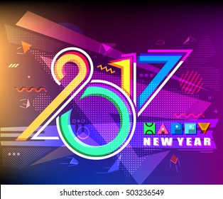 Happy new year 2017 Design vector