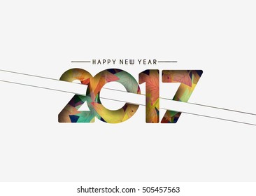 Happy new year 2017 design elements for holiday cards, decorations Vector Illustration background