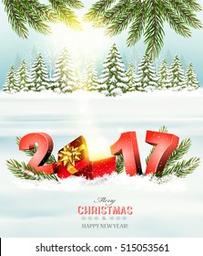 Happy new year 2017! New year design template Vector illustration