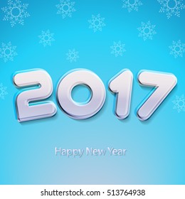 Happy New Year 2017. Element for greeting cards, posters. calendar cover. Vector illustration