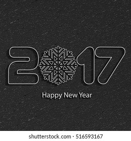 Happy New Year 2017. Element for greeting cards, posters. calendar cover. Vector illustration