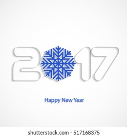 Happy New Year 2017. Element for greeting cards, posters. calendar cover. Vector illustration