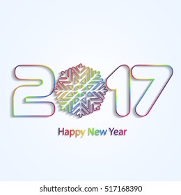 Happy New Year 2017. Element for greeting cards, posters. calendar cover. Vector illustration