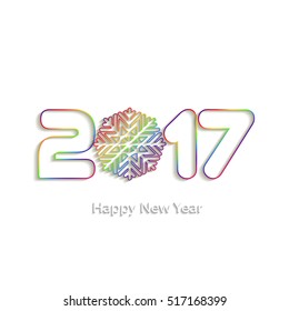 Happy New Year 2017. Element for greeting cards, posters. calendar cover. Vector illustration