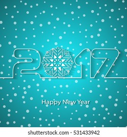 Happy New Year 2017. Element for greeting cards, posters. calendar cover. Vector illustration