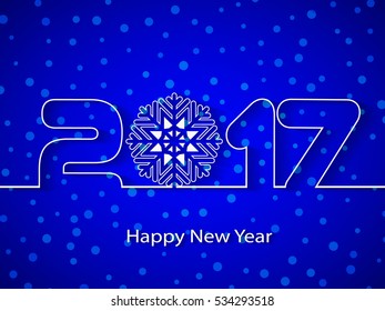 Happy New Year 2017. Element for greeting cards, posters. calendar cover. Vector illustration