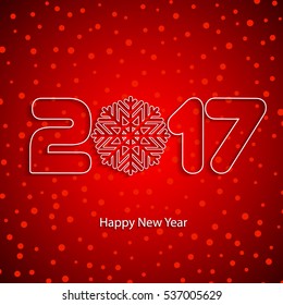 Happy New Year. 2017. Element for greeting cards, posters calendar cover.