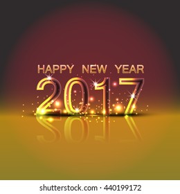 Happy New year 2017.The figures with gold glitter 