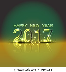 Happy New year 2017.The figures with gold glitter 