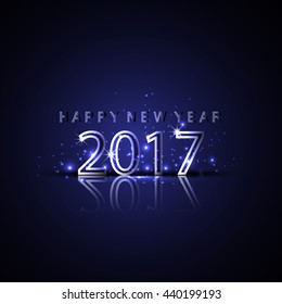 Happy New year 2017.The figures with silver glitter 