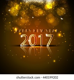 Happy New year 2017.The figures with gold glitter 