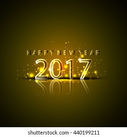 Happy New year 2017.The figures with gold glitter 