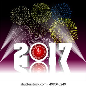 Happy new year 2017 with Firework 