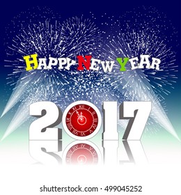 Happy new year 2017 with Firework 