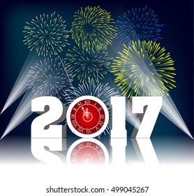 Happy new year 2017 with Firework 