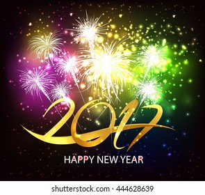 happy new year 2017 fireworks background