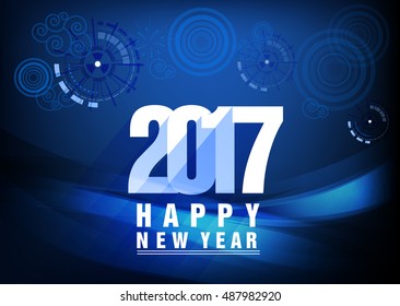 Happy new year 2017 with fireworks