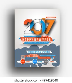 Happy new year 2017 Flyer & Poster Vector Design Background