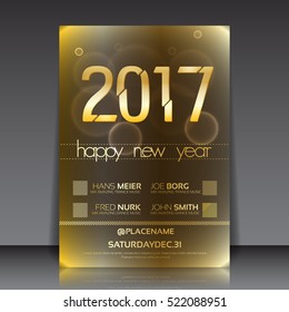 Happy New Year 2017 Flyer Template | EPS10 Vector Design