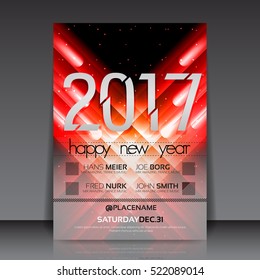 Happy New Year 2017 Flyer Template | EPS10 Vector Design