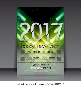 Happy New Year 2017 Flyer Template | EPS10 Vector Design